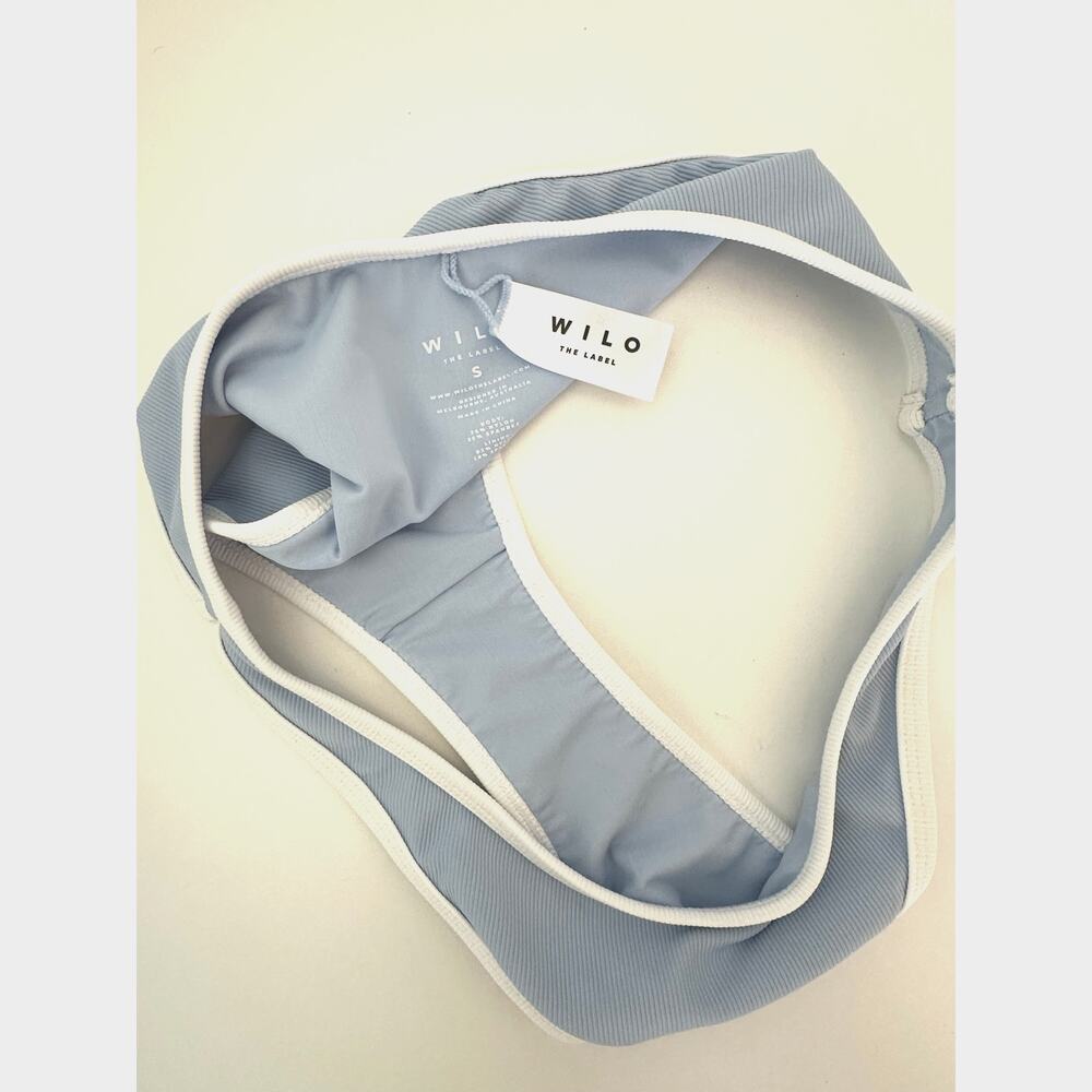 Wilo The Label Blue Ribbed Contrast Ribbed Binding Bikini Set - Size S - Picture 4 of 6